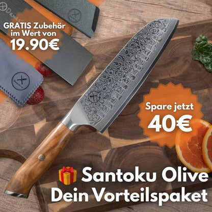 Damast Santoku Olive 🎁 Vorteilspaket Damastshop.de - Damastshop