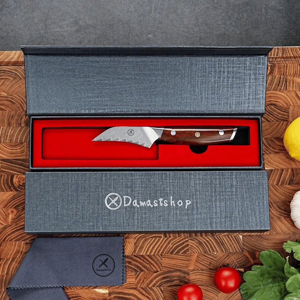 Damast Schälmesser Palisander Damastshop.de - Damastshop