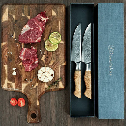 Damast Steakmesser Bergahorn Damastshop.de - Damastshop