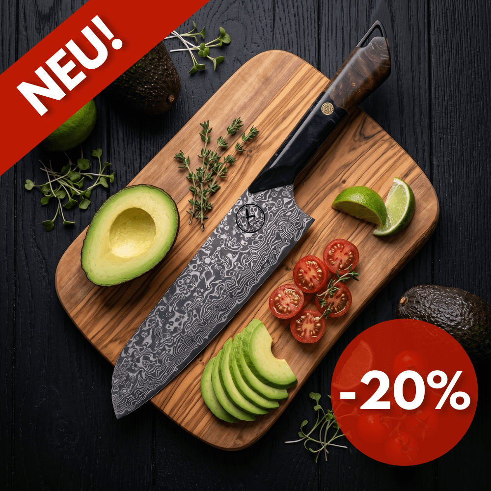 Dark Black Damast Santoku Wurzelholz Epoxy Damastshop.de - Damastshop