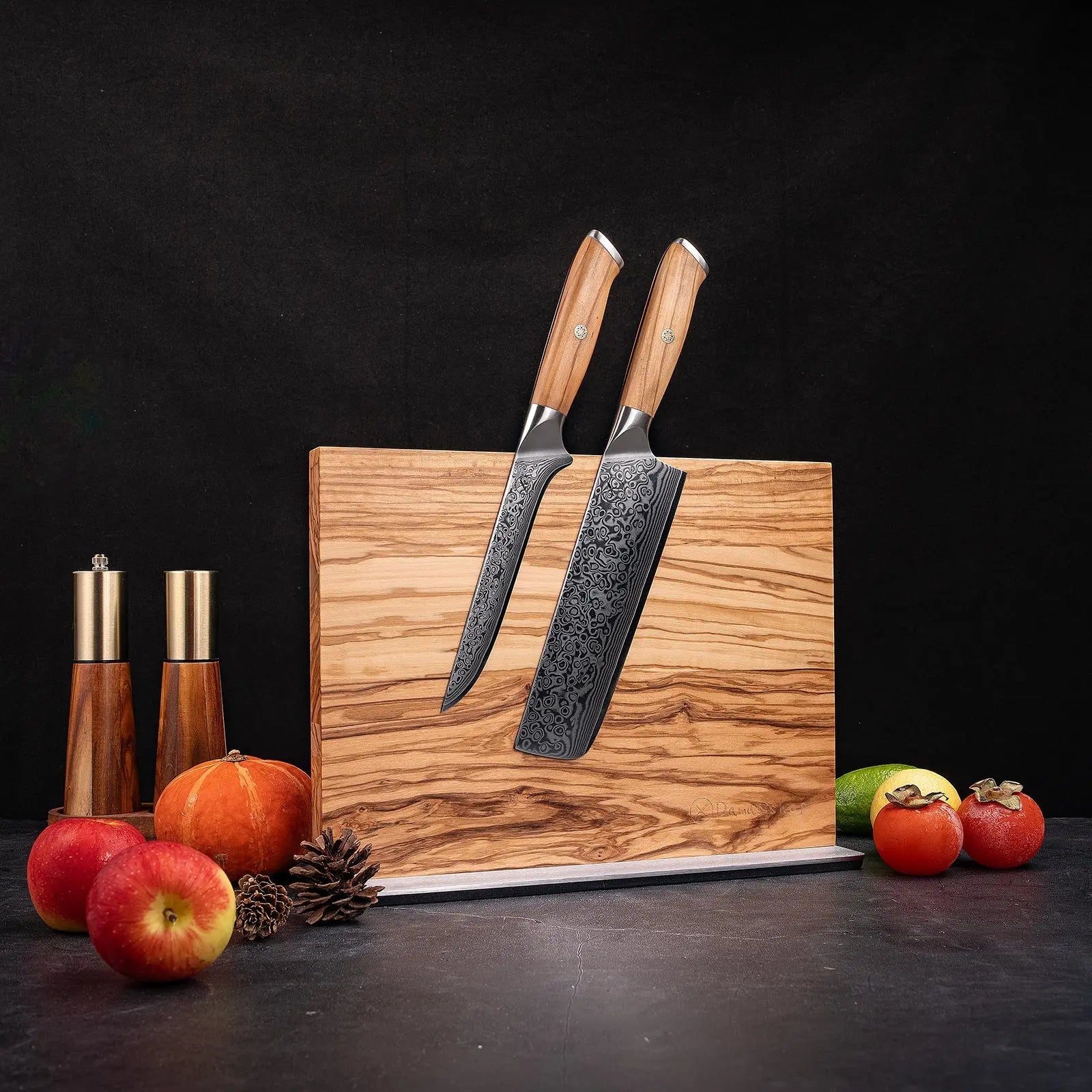 Doppelseitiger Messerhalter – Natur & Raffinesse in edlem Olivenholz 🔪✨ Damastshop.de - Damastshop