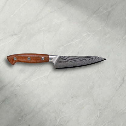 Personalisierbares Premium Damast Universalmesser Red Wood Damastshop.de - Damastshop