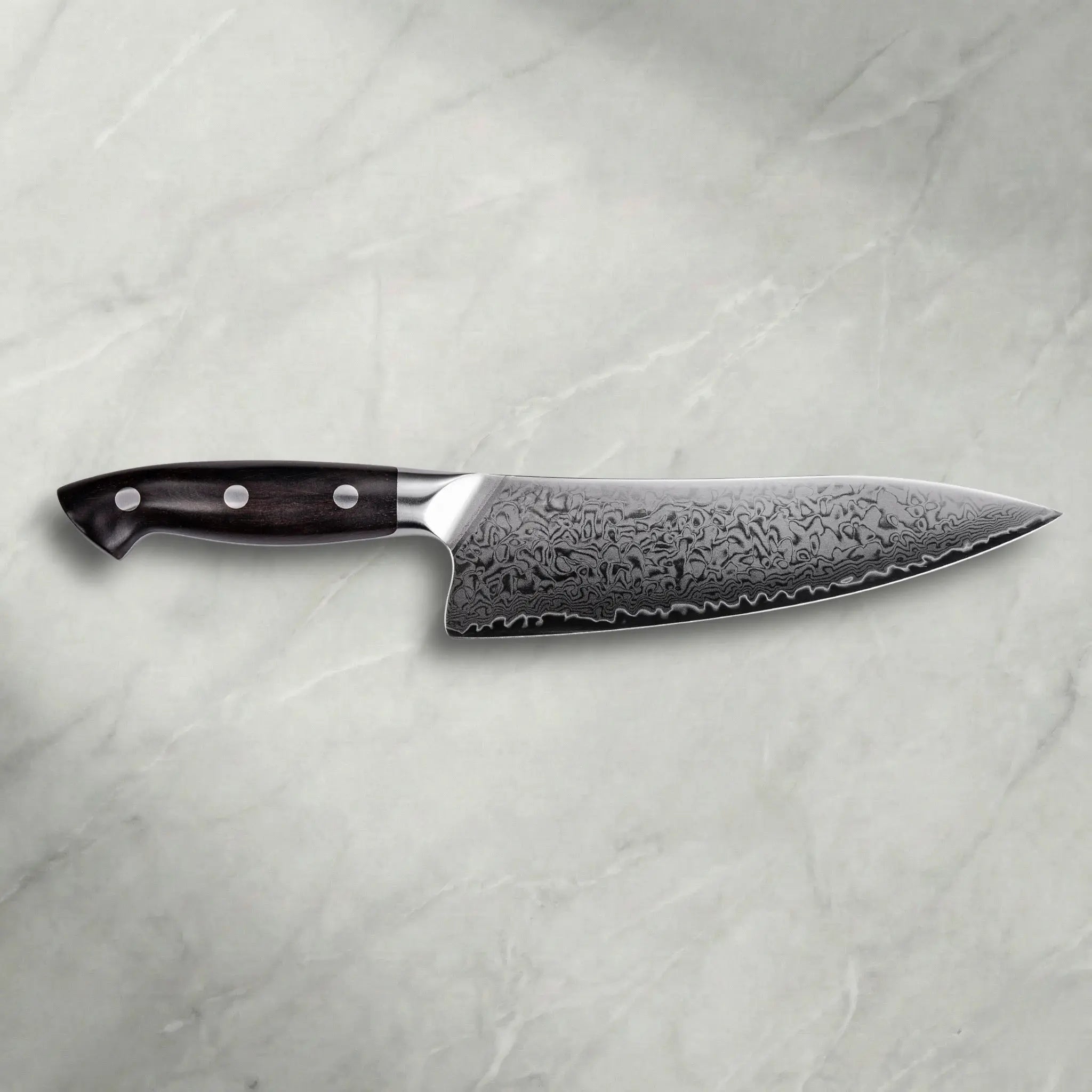 Personalisiertes Premium Damast Chefmesser Ebenholz Damastshop.de - Damastshop