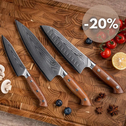 Premium Damast 3er Set Red Wood Damastshop.de - Damastshop