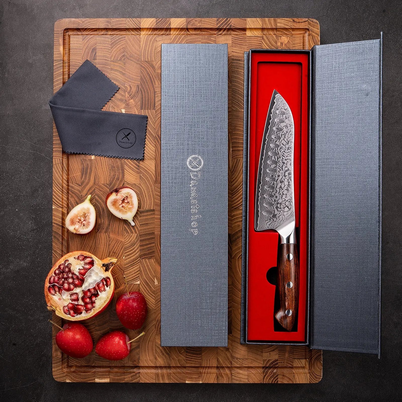Premium Damast Santoku Eisenholz Damastshop.de - Damastshop