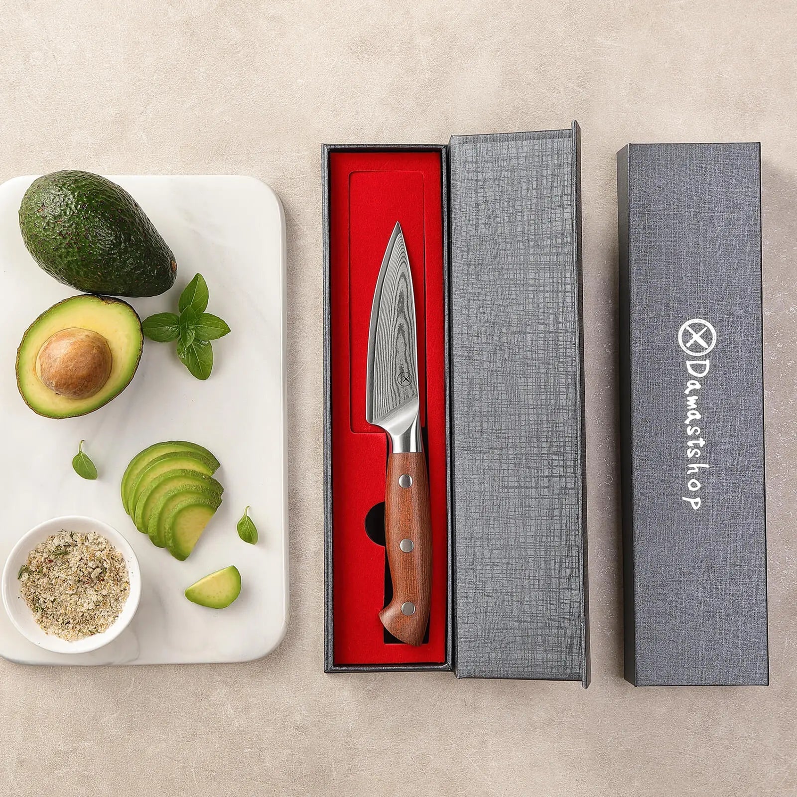 Premium Damast Paring Red Wood Draft Draft Damastshop.de - Damastshop