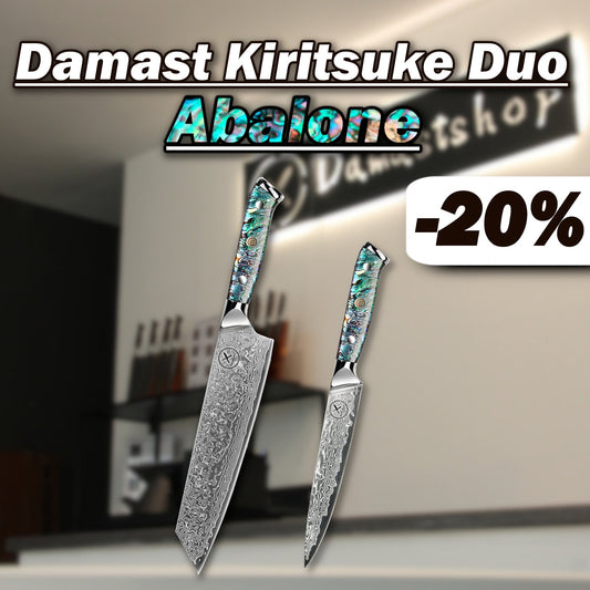 Damast Kiritsuke Duo Abalone
